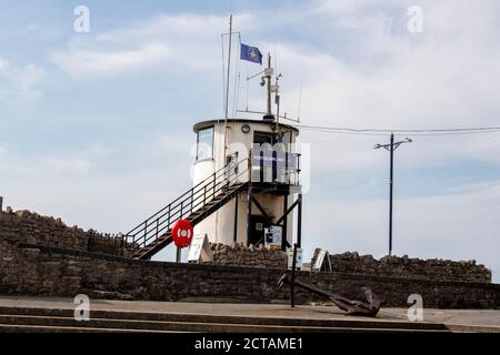 Porthcawl NCI Station ein alter viktorianischer Pilot Lookout Tower, erbaut 1870. Porthcawl Bridgend Wales Großbritannien Stockfoto