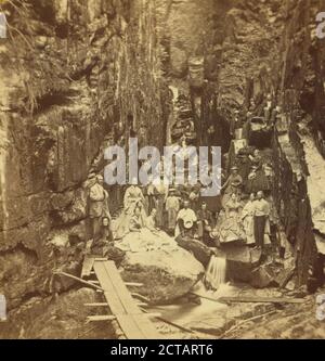 Besucher an der Flume, 1867., Fifield, H. S., Canyons, New Hampshire, Franconia Notch State Park (N.H Stockfoto