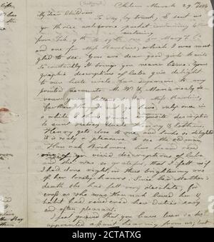 Peabody, Elizabeth Palmer, Mutter, als an MTPM & SAPH. 29. März 1834., Text, Korrespondenz, 1834, Peabody, Elizabeth Palmer, 1778-1853 Stockfoto