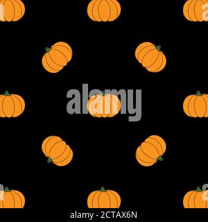 Handgezeichnetes Herbstmuster mit Kürbissen für Erntefest, Erntedankfest, Halloween. Vektorgrafik Stock Vektor