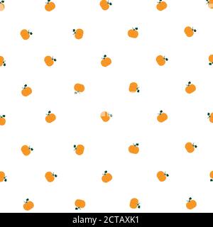 Handgezeichnetes Herbstmuster mit Kürbissen für Erntefest, Erntedankfest, Halloween. Vektorgrafik Stock Vektor
