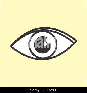 Auge, Symbol für klare Linien, flaches kreatives Design, Vektor Stock Vektor