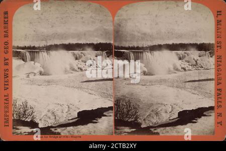 Great Ice Bridge of 1875, Niagara., Barker, George (1844-1894), New York (Bundesstaat), Niagara Falls (N.Y. und Ont.), Ontario Stockfoto