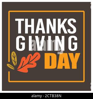 Thanksgiving Tag Banner mit trockenen Blättern, Feiertagsfeier Stock Vektor