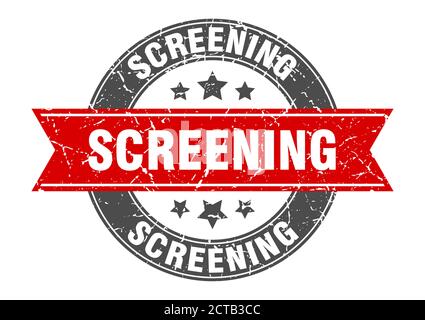 Abschirmung runder Stempel mit Band. schild. Etikett Stock Vektor