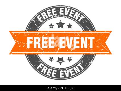 Kostenlose Veranstaltung runde Marke mit Band. schild. Etikett Stock Vektor