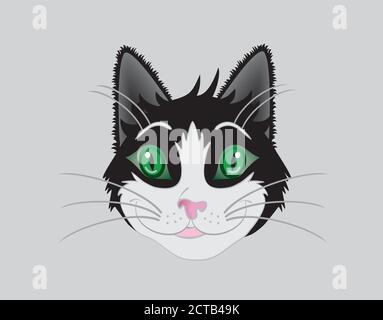 Niedliches Katzenportrait. Vektorgrafik. EPS10. Stock Vektor