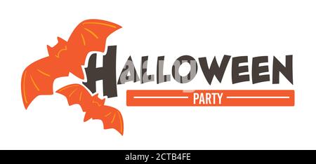 Halloween Party Feier, Banner mit fliegenden Fledermäuse Vektor Stock Vektor