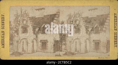Hudson River Irving's Home., Irving, Washington, 1783-1859, Sunnyside (Tarrytown, N.Y.), 1865, New York (Staat), Sleepy Hollow (N.Y.), Tarrytown (N.Y.) Stockfoto