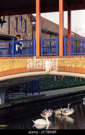 Gesamtansicht des Thamesmead Estate im Südosten Londons an einem knackigen Januartag. 19. Januar 1993. Foto: Neil Turner Stockfoto