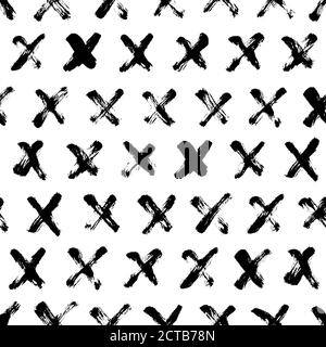 Schwarze Kreuze Vektor nahtloses Muster. Stock Vektor
