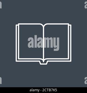 Symbol für buchbezogene dünne Vektorlinien. Stock Vektor