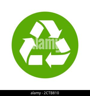 Recycling Symbol Vektor flach Stil isoliert auf weißem Hintergrund. Recycling-Zeichen für ökologische Design Null Abfall Lebensstil Stock Vektor