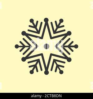 Symbol der Schneeflocke im Winter, lineares isoliertes Bild. Weihnachten und Winterferien Thema. Stock Vektor