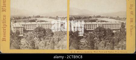 U. S. Militärakademie, West Point und Hudson River Scenery., Chase, W. M. (William M.) (Ca. 1818-1901), United States Military Academy, New York (Bundesstaat), United States, West Point (N.Y Stockfoto