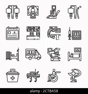 Healthcare 16-Symbole Stock Vektor