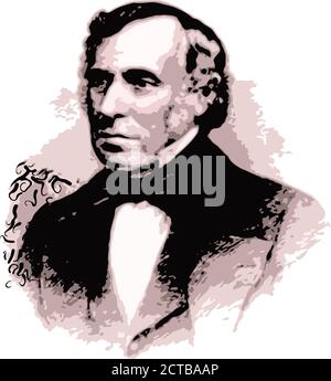 Vektor-Porträt von Präsident Zachary Taylor. Zachary Taylor (1784 – 1850) war der 12. Präsident der Vereinigten Staaten, diente von März 1849 bis h Stock Vektor