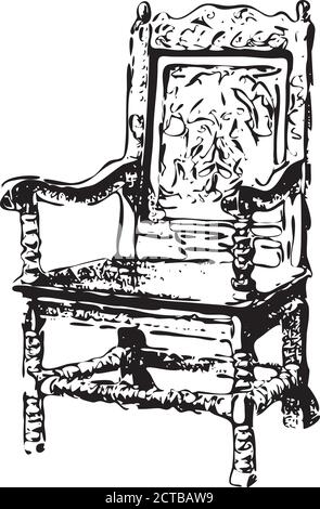 Vektor-Illustration von Retro-Sessel. Stock Vektor
