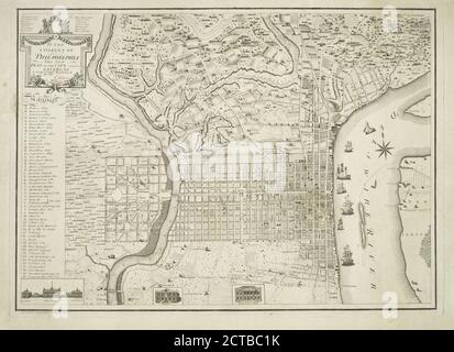 Den Bürgern von Philadelphia diesen neuen Plan der Stadt und ihrer Umgebung...., Standbild, Drucke, 1802, Schotte, Robert (1744?-1823 Stockfoto