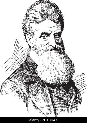 Vektor-Porträt von John Brown (Abolitionist) John Brown (1800 - 1859) war ein amerikanischer Abolitionist, einer der ersten weißen Abolitionisten zu befürworten ein Stock Vektor