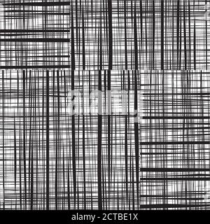 Nahtloses Muster mit horizontalen und vertikalen schwarzen Segmenten Stock Vektor