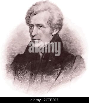 Vektor-Porträt von Präsident Andrew Jackson. Andrew Jackson (1767 – 1845) war ein amerikanischer Soldat und Staatsmann, der als siebter Präsident von diente Stock Vektor