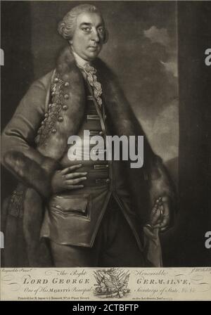 Der rechte ehrenwerte Lord George Germaine., Standbild, Drucke, 1777, McArdell, James (ca. 1729-1765), Reynolds, Joshua, Sir (1723-1792 Stockfoto