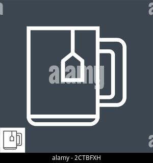 Tasse Tee dünne Linie Vektor-Symbol Stock Vektor