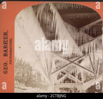 Frostwork under First Sister Island Bridge., Barker, George (1844-1894), New York (Staat), Niagara Falls (N.Y. und Ont.), Ontario Stockfoto