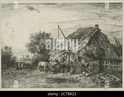 Paysage : chaumière., Standbild, Drucke, 1845 Stockfoto