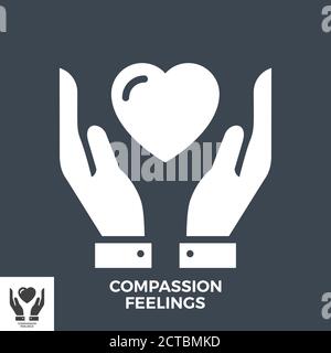 Mitgefühl Gefühle Glyphe Vektor Icon. Stock Vektor
