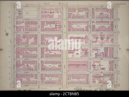 Tafel 23, Teil von Abschnitt 5: Begrenzt durch E. 71. Straße, 3. Straße, E. 65. Straße und Fifth Avenue, kartografisch, Karten, 1898, Bromley, Walter Scott, Bromley, George Washington Stockfoto