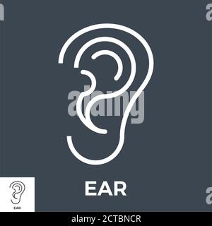 Vektor-Symbol für dünne Ear-Linien. Stock Vektor
