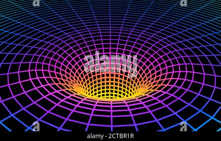 Schwarzes Loch Regelung mit Gravity grid als wissenschaftliche Zusammenfassung Hintergrund Stock Vektor