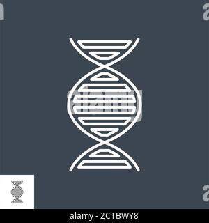 DNA-bezogenes Vektor-Dünnliniensymbol Stock Vektor