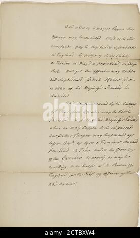 Brief von Lord Dorchester Guy Carleton an William Wyndham Grenville, Anlage E, Text, Dokumente, 1790 Stockfoto