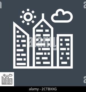 Stadt Gebäude dünne Linie Vektor Icon Stock Vektor