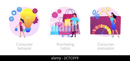 Kaufentscheidungsprozess Vektor Konzept Metaphern. Stock Vektor