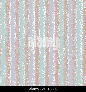 Moderne Grunge gestreift Vektor nahtlose Muster Hintergrund. Vertikale pastellrosa und blaue Streifen Hintergrund. Kreide oder Kreidezeichnung Wirkung. Zusammenfassung Stock Vektor