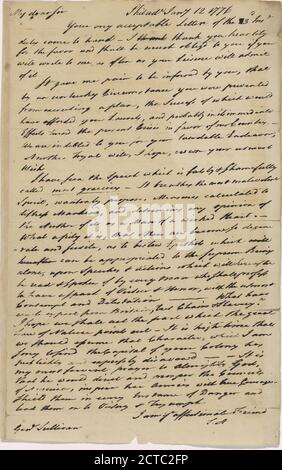 Brief an John Sullivan, Text, Korrespondenz, 1776 Stockfoto