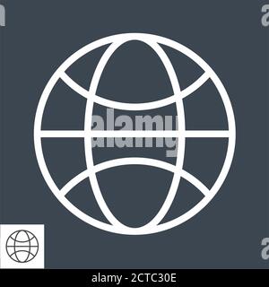 Symbol Für Den Vektor Der Dünnen Linie Des Globus Stock Vektor