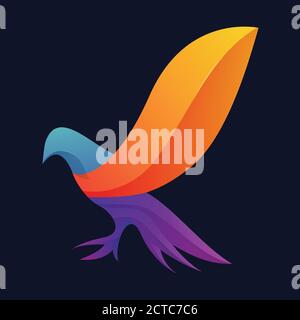 Abstrakte Bunte Pigeon Logo Vorlage Stock Vektor