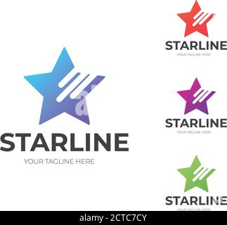 Professionelles Star- und Line-Logo-Design Stock Vektor