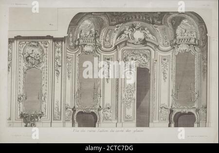 Vue du même sallon sic du costé des glaces., Standbild, Druckgrafiken, 1875 - 1890, Meissonnier, Juste Aurèle (1693-1750), Pfnor, Rodolphe (1824-1909 Stockfoto