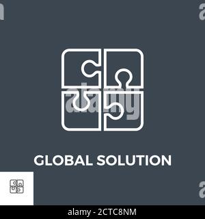 Symbol Für Globale Lösungslinie Stock Vektor
