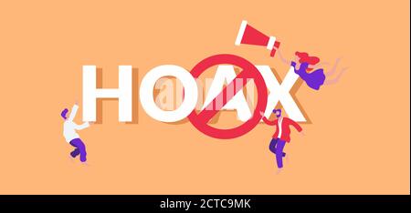 Falschdarstellung und Falschdarstellung. Betrügerische Informationen Warnung Fehlinformation Nachricht Propaganda Sieg. Stock Vektor