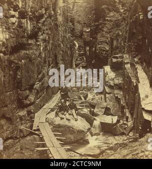 Besucher an der Flume, 1867., Fifield, H. S., Canyons, New Hampshire, Franconia Notch State Park (N.H Stockfoto