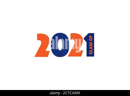 Klasse 2021. Logo der Graduierung. Vorlage für Karte Stock Vektor