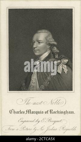 Der edelste Charles Marquis von Rockingham., Standbild, Drucke, 1810, Reynolds, Joshua, Sir (1723-1792), Bocquet, E. (fl. 1806-1849 Stockfoto