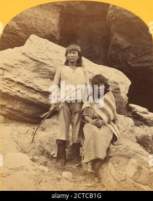 Navajo mutig und seine Mutter., Geographische Übersichten westlich des 100. Meridians (USA), O'Sullivan, Timothy H. (1840-1882), 1873, USA Stockfoto